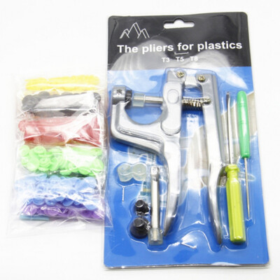 

100 Sets The Four Buckle Children Plastic Button Boxed Metal Press Pliers Tools Baby Coat Resin Button
