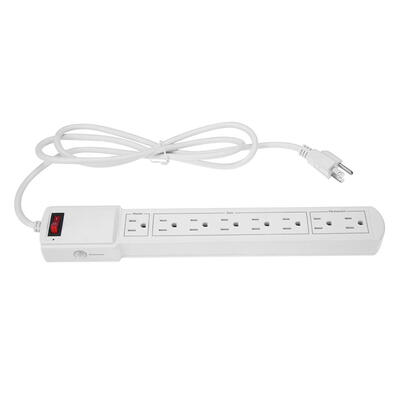 

6 Outlet AC Power Sockets 10A 250V Power Strip Overload Switch Anti Surge