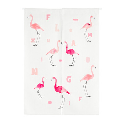 

Nordic Style flamingo KitchenDoor Curtains Curtains For Living Room Cafe Cotton Linen Half Open Door Valance Short Curtains