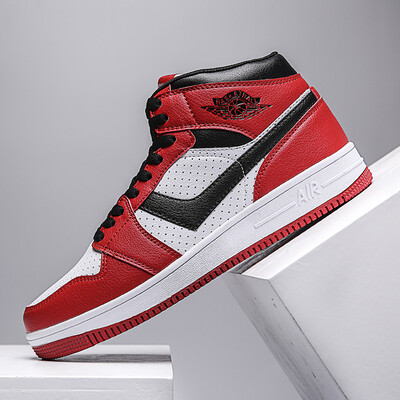 

2019 new red high help hip hop street dance mens shoes students Korean version of Harajuku style sports shoes street shooting skate shoes men