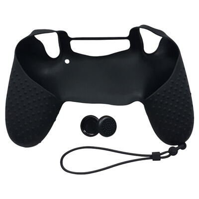 

Silicone Anti-slip Grip Handle Cover Lanyard 2 Thumbstick Caps for Sony PS4