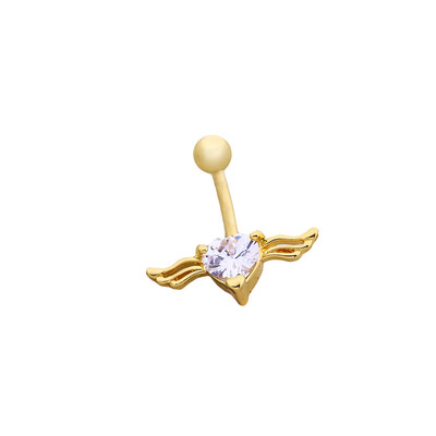 

Small Navel Nail Diamond Zircon Navel Ring Heart Shape Wing Body Piercing