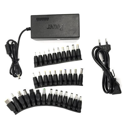 

Universal Power Adapter 96W 12V-24V Adjustable 34 Plugs Charger for Laptop