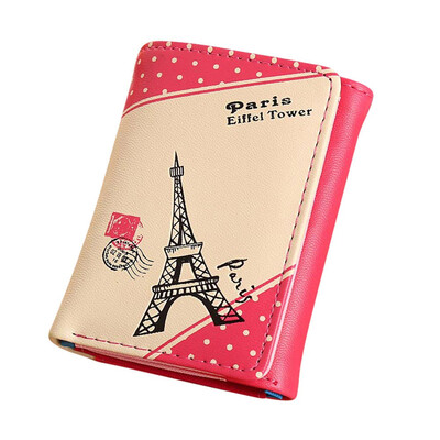 

Wallet Women Paris Eiffel Tower Hasp Coin Purse Short Leather Wallet Card Holders Handbag Wallet For Credit Cards