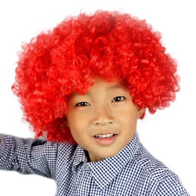 

〖Follure〗Party Disco Funny Afro Clown Hair Football Fan-Kids Afro Masquerade Hair Wig