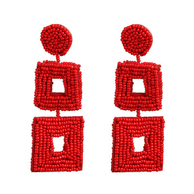 

2019 New Heart Beads Gold Metal Love Drop Earrings Hollow Geometric Earrings Women Gifts Jewelry Brincos