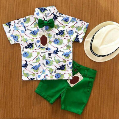 

2PCS Toddler Kids Baby Boy Shirt TopsPants Shorts Beach Clothes Outfits Summer