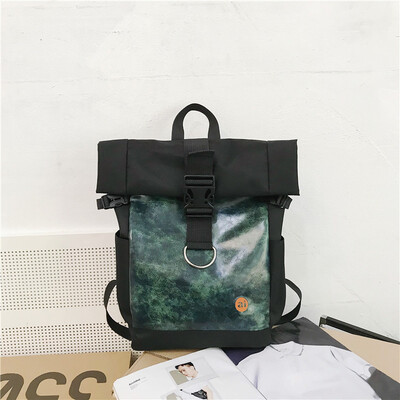 

Ins wind bag female Korean college students backpack high school Hong Kong wind large capacity color matching tide cool street win