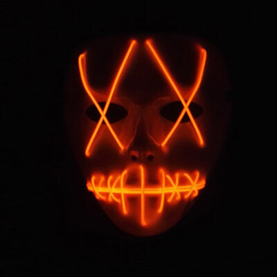 

FUNNYBUNNY Scary Mask Halloween Cosplay Led Costume Mask El Wire Light Up Mask for Festival Parties Mask Halloween Party