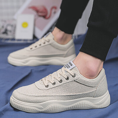 

Beige flax breathable canvas shoes spring new Korean version of Baitao recreational sneakers summer