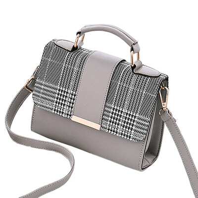

Fashion Women Soft Faux Leather Plaid Messenger Crossbody Shoulder Bag Handbag