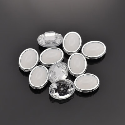 

Sew on Taiwan Acrylic Garment Accessories Oval WhiteSmoke 17x13x8mm Hole 1mm