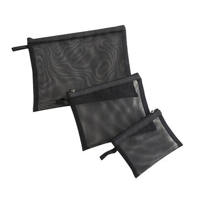 

3pcsset Portable Mesh Travel Makeup Bags Women Transparent Wash Bag Clutch