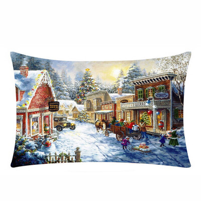

Tailored Merry Christmas Rectangle Cushion Cover Throw Pillow Case Pillowcase