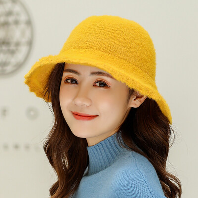 

2019 Koreas new style of warm-keeping cap autumn&winter Yufu hat womens fashion full-color pot-cap tide