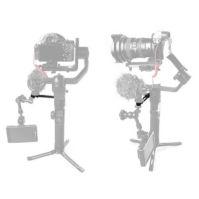 

Stabilizer Extension Bracket Pole 14 Inch Screw with Dual Cold Shoe Mount for Mounting Monitor Microphone LED Video Light for Fei