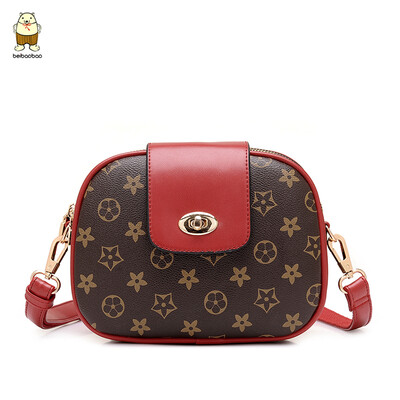 

New female bag woman 2019 new style slanted small round bag retro single shoulder small bag network celebrity texture