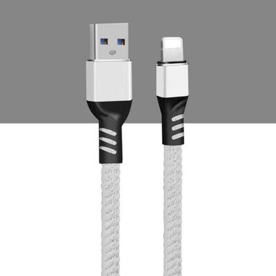 

Universal 1m USB To Lightning 3A Fast Charging Flat Braided Data Cable Line Cord For IPhone IPad-1m