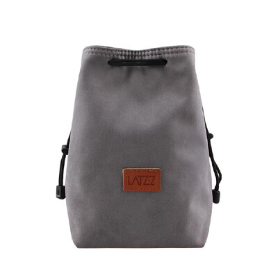 

LATZZ DSLR Velvet Fleece Camera Dustproof Scratchproof Bag Drawstring Bags Lens Pouch Protection Grey