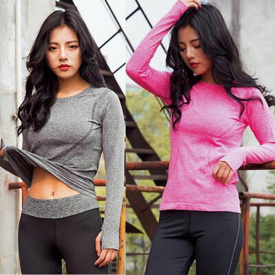 

Quick Dry Women Ldies Long Sleeve Fitness Gym Running Yoga T-Shirt Active Sports Tops