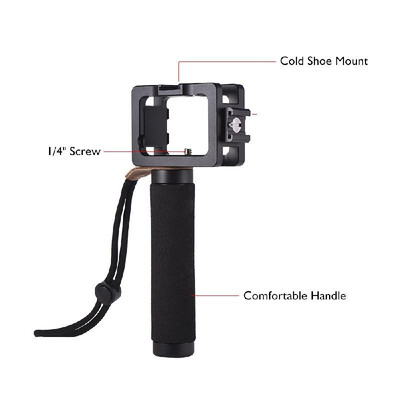 

SEVENOAK SK-RXOC Camera Cage Aluminum Alloy with Hand Grip Cold Shoe Mount 14 Inches Screw Threads for Sony RX0 Camera