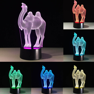 

〖Follure〗3D illusion Visual Night Light 7 Colors Change LED Desk Lamp Bedroom Home Decor