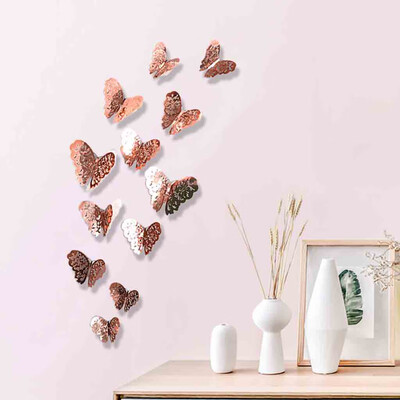 

〖Follure〗Butterfly Silver Mirror Decoration Home Room Art 3D DIY Wall Stickers12PCS