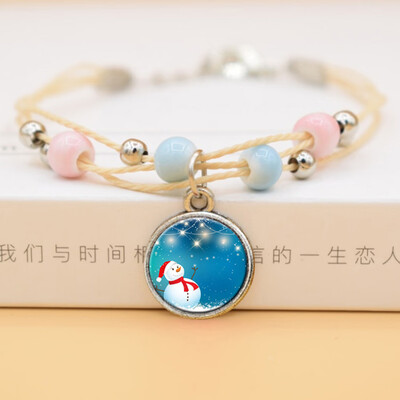 

Fashion Time Gem Christmas Tree Snowman Bracelet For Childrens Christmas Gift