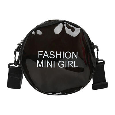 

Letter Print Transparent Shoulder Handbags PVC Women Round Crossbody Bags