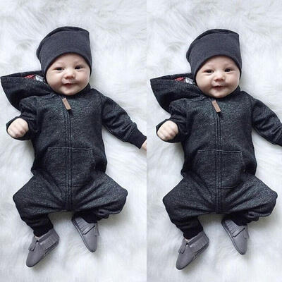 

Kids Baby Boy Warm Infant Romper Jumpsuit Bodysuit Hooded Clothes Sweater Outfit