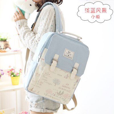 

Yu Fan canvas shoulder bag female Japanese&Korean version of the tide male high school students bag computer backpack college