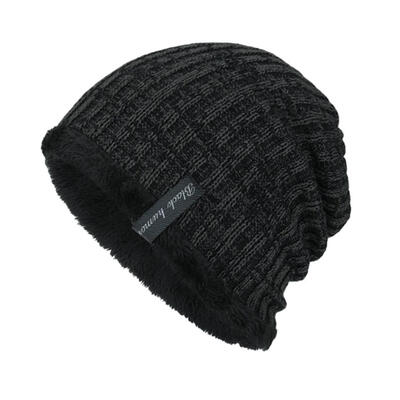 

Fashion Knitted Thicken Warm Winter Hat Men Casual Woolen Yarn Hip Hop Cap
