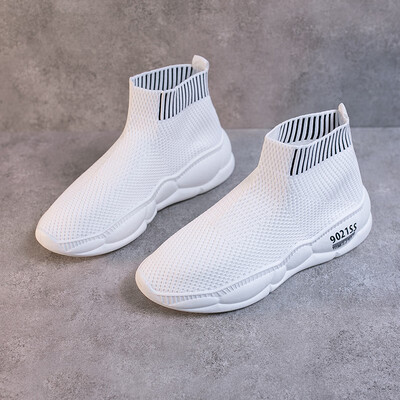 

Sports shoes female flying weaving hollowed-out mesh noodles summer breathable leisure women light soft soles running shoes