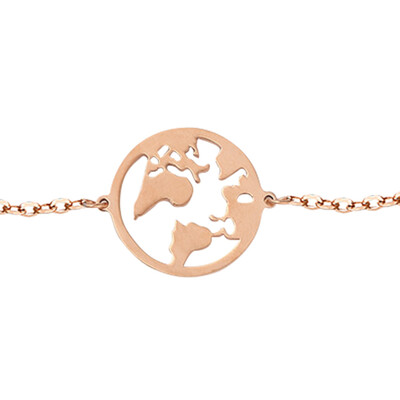 

Chic 2019 Simple Round Hollow World Map Bracelet Chain Charm Bracelets