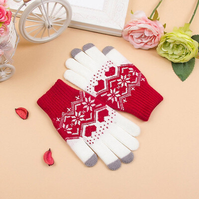 

Cute Lovely Unisex Women Men Touch Screen Wool Winter Cartoon Print Cotton Casual Gloves Warm Smartphone Mobile Phone 4 Style