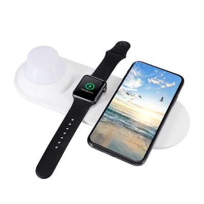 

Charging Dock 3 in 1 Wireless Charger Stand Station Mounts Base Fast Charging Holder For iWatch Series 4 3 2 iPhone  MAX XR 8 Pl