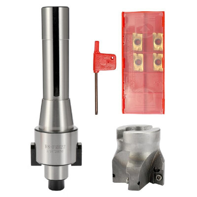

R8-FMB22 Straight Shank Arbor 400R Face End Mill Cutter With 4PCS Carbide Inserts Turning Tool