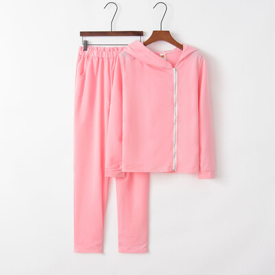 

Tailored Women Solid Color Hooded Sweatshirt&pant Tracksuit Sport Suit
