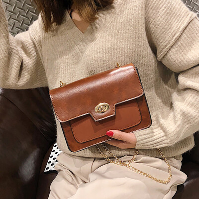 

Tailored Women Vintage Messenger Bag Chain One Shoulder Square Bag