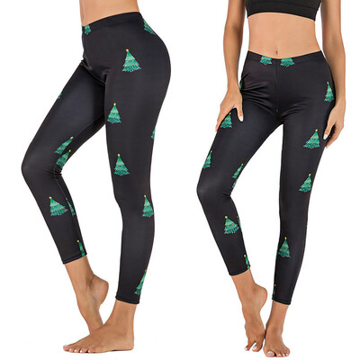 

Tailored Fashion Womens Christmas Tree Printing Tight Sports Yoga Casual Leggings Pants