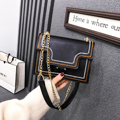 

Tailored Women Embroidery Thread Chain Small Square Shoulder Bag Wild Little Fairy Bag
