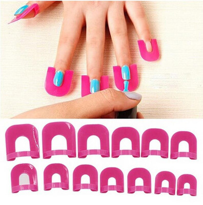 

Toponeto New Arrival 26x Nail Polish Edge Anti-Flooding Plastic Template Clip