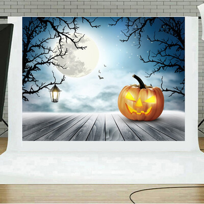 

Toponeto Halloween Backdrops Pumpkin Vinyl 5x3FT Lantern Background Photography Studio
