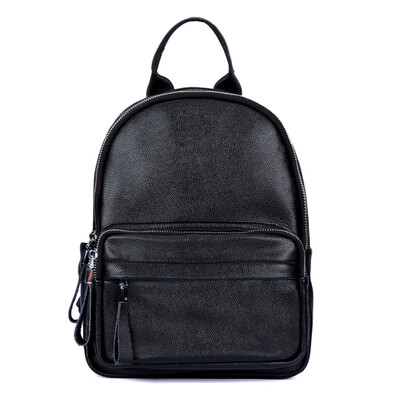 

Leather backpack female soft leather wild large-capacity backpack Korean students shoulder 2019 new fashion tide travel