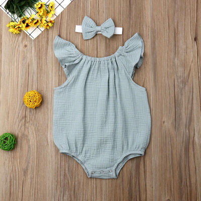 

Newborn Baby Girls Ruffle One-Pieces Romper Bodysuit Jumpsuit Outfits Sunsuit