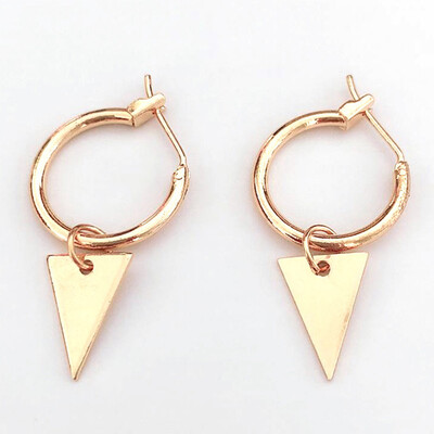 

Silver Gold Color Simple Small Triangle Earring