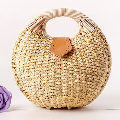 

2019 Summer Handbags Fashion Straw Woven Hasp Handle Bags Beach Style Creative Boho Style Totes Quality Design