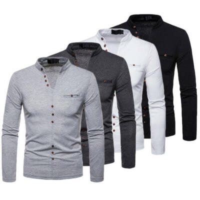 

Winter New Mens Slim Fit Long Sleeve Shirt T-shirts Tee Shirt Tops