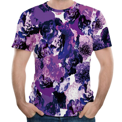 

Toponeto Mens 3D Printed Short Sleeve Shirt Casual Top Loose Blouse Round Neck Tee