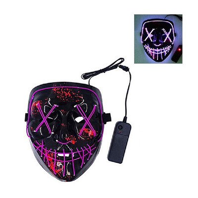 

LEDs Glowing Face Flash Masks Different Light Modes with Batterys Case Controller Head Cover for Halloween Festival Halloween Fest